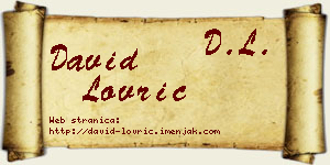 David Lovrić vizit kartica